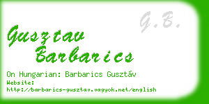 gusztav barbarics business card