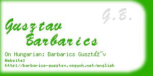 gusztav barbarics business card